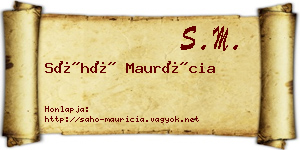 Sáhó Maurícia névjegykártya